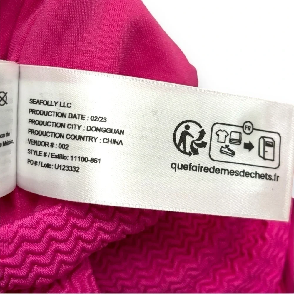 NWT Sea Folly Fuchsia Rose Pink Sea Dive Bandeau One Piece Swimsuit Size 10 (US)